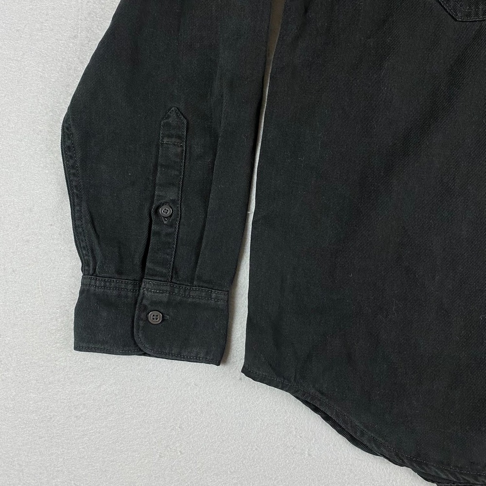 Everlane Mens L black Utility Overshirt Button Front Dual Pocket Long Sleeve - Picture 5 of 14